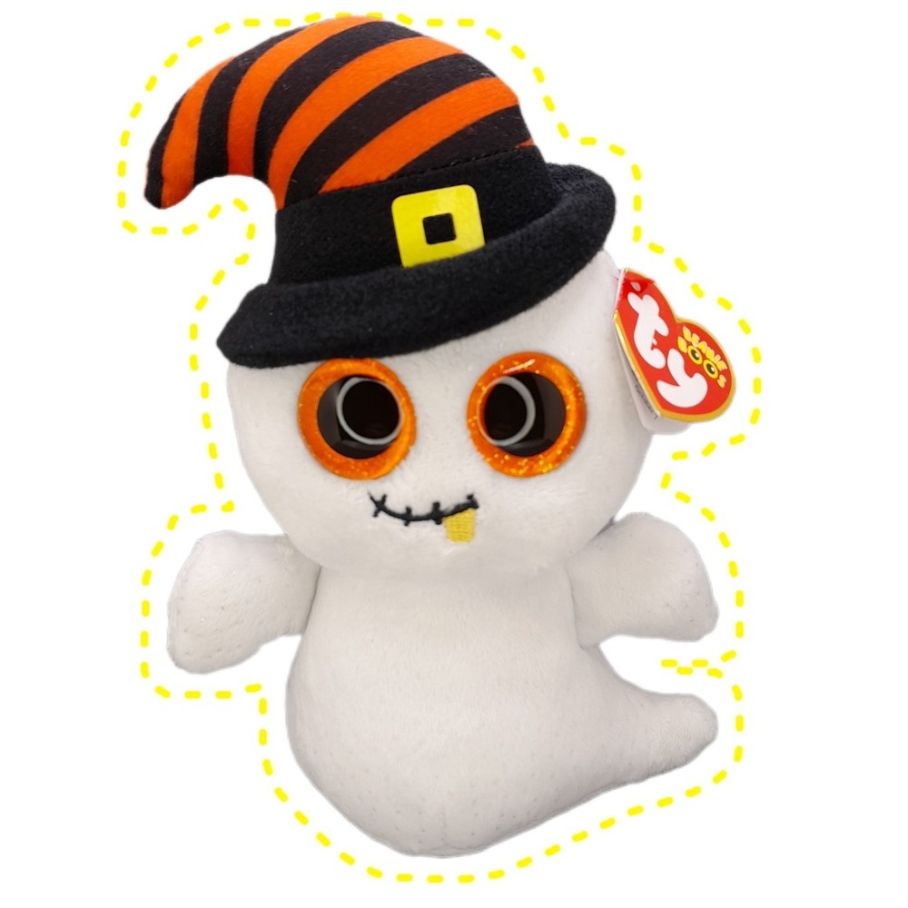 Ty Beanie Boos‎ Nightcap Ghost 6" Plush Glitter Eyes Hat MWMT Halloween Toy